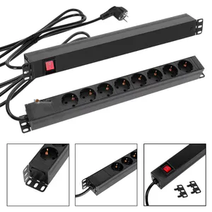Hovedbilde Adam Hall RACK PDU 8S – 19” Str&oslash;mskinne med 8 uttak og str&oslash;mbryter