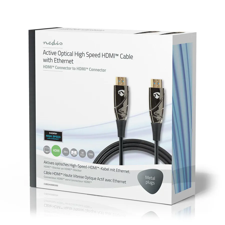 Aktiv Optical High Speed HDMI-kabel med Ethernet, 4K@60Hz, 18 Gbps, 20m