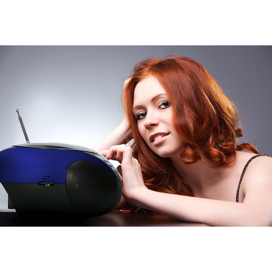 Lenco SCD-37 USB Blue Portable  CD and USB player med radio